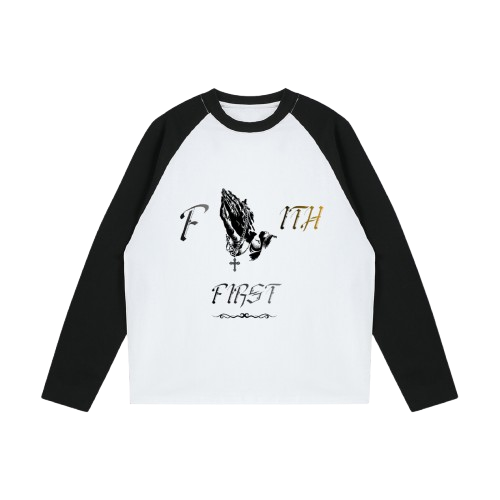 DRIFTLY -Blocked Raglan Long-Sleeve T-Shirt (Front only)